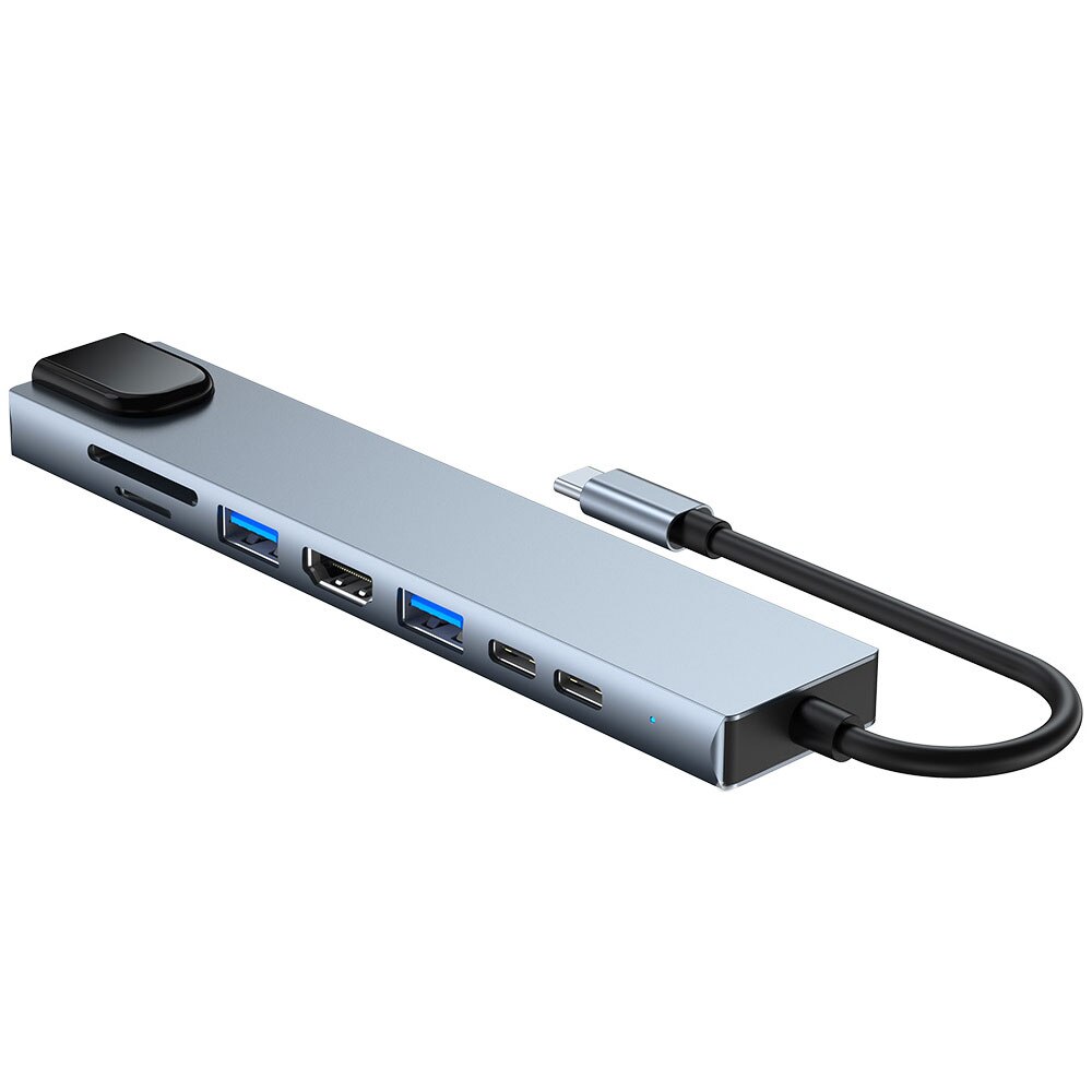 Thunderbolt tipo-c doca 8 em 1 hub usb para huawei macbook notebook pd hdmi rj4 usb3.0 usb2.0 tipo c hub com porta ethernet