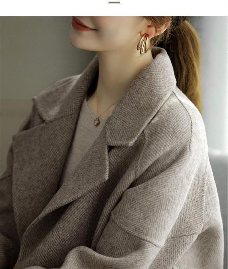 MRMT-abrigo con patrón de espiga para mujer, chaqueta gruesa informal de gama alta, tendencia, 2022