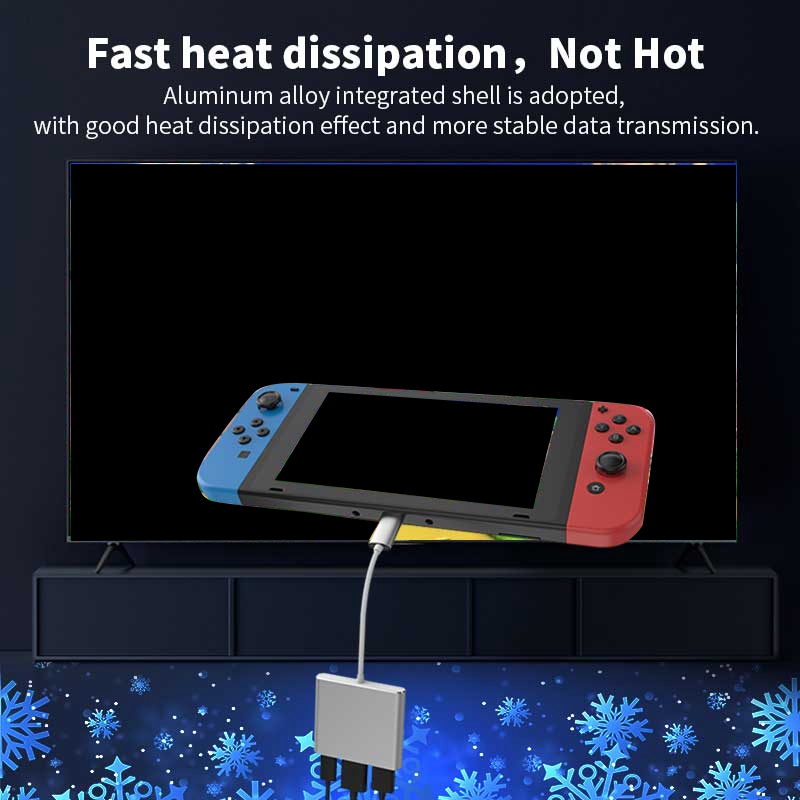 4K HDMI-Compatible Adapter for Nintendo Switch 1080P HD Video Converter Charging Portable Dock Hub for PC Laptop