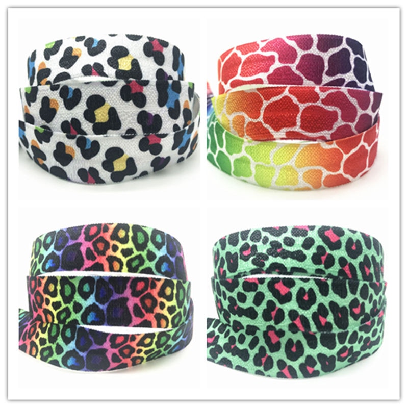 Cinta de 10y 15mm con estampado de leopardo, lazo elástico para el pelo de costura Diy, accesorio de embalaje