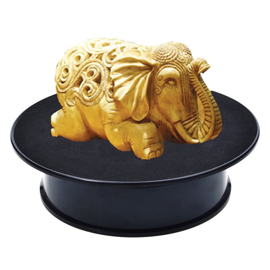 Stylish Black Velvet Top Electric Motorized Rotary Rotating Turntable For Display Or Advertising Stand 360 Plastic Battery