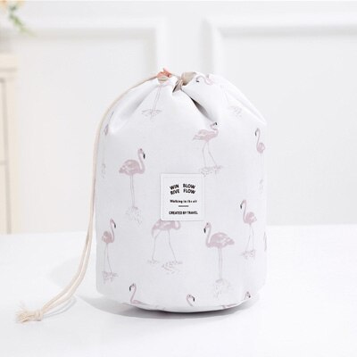 Women's Cosmetic Bag Color Cylinder Drawstring Waterproof Travel Cosmetic Bag Large Capacity Beauty Makeup Storage Toiletry Kit