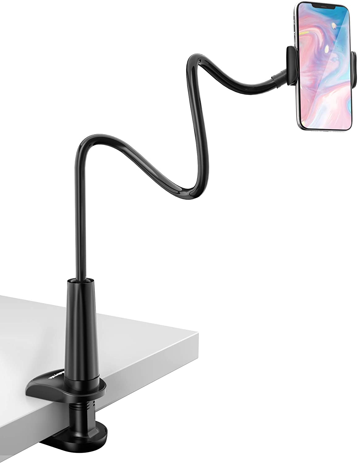 Tryone Soporte Movil Teléfono - Soporte Flexible con Brazo de Cuello de Cisne para Serie iPhone /Celulares Samsung/Huawei/Google Pixel y Más, 70 cm de Longitud en Total: para movil