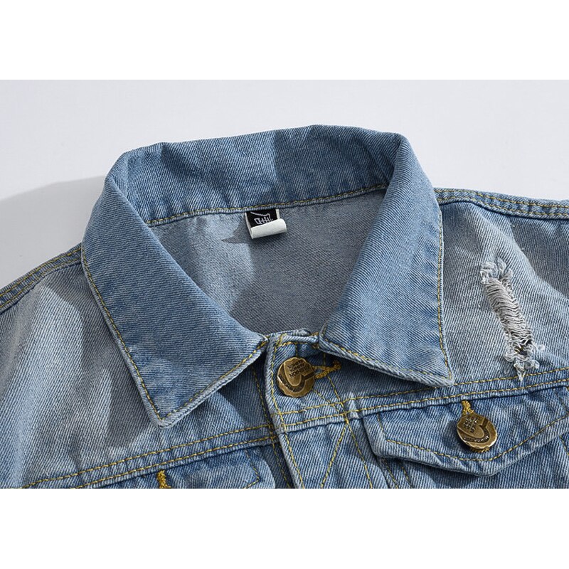 Chaleco vaquero de Color claro para hombre, chaqueta sin mangas, informal, ajustado, talla grande, M-5XL, MY098
