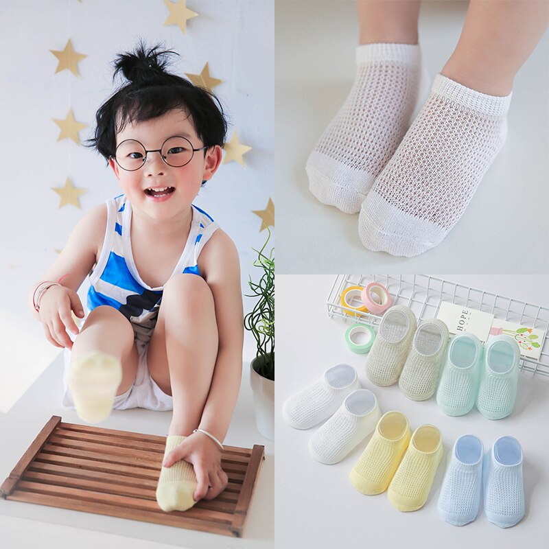 5 paare/paket Baby tapsen Dünne Baumwollsocken für Sommer 1-12y Jungen Mädchen Gittergewebe Socke C380