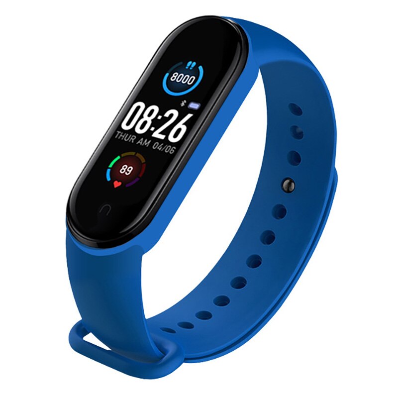 M5 Smart Band Fitness Trcker Sport Bracelet Pedometer Heart Rate Blood Pressure Bluetooth Health Wirstband Weather Smartwatch: Dark Blue