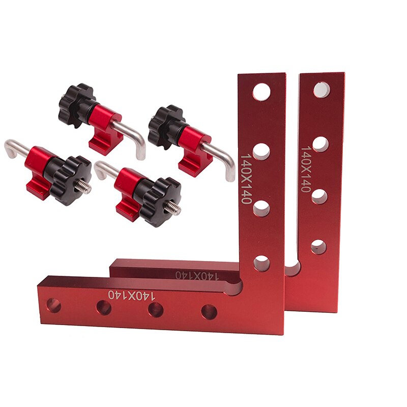 Aluminium 90 Degrees L-Shaped Auxiliary Fixture Clip Carpentery Square Ruler Splicing Board Positioning Panel Corner Clamp Ruler: Set C