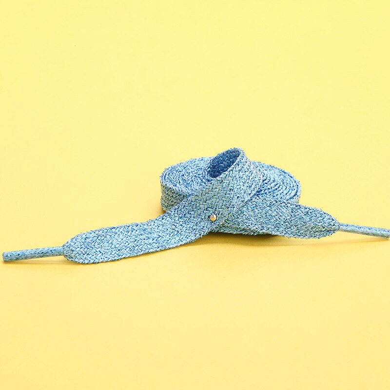 Sneakers glitter guld silke snørebånd talje reb tøj tilbehør farve flade snørebånd voksne børns snørebånd: 7