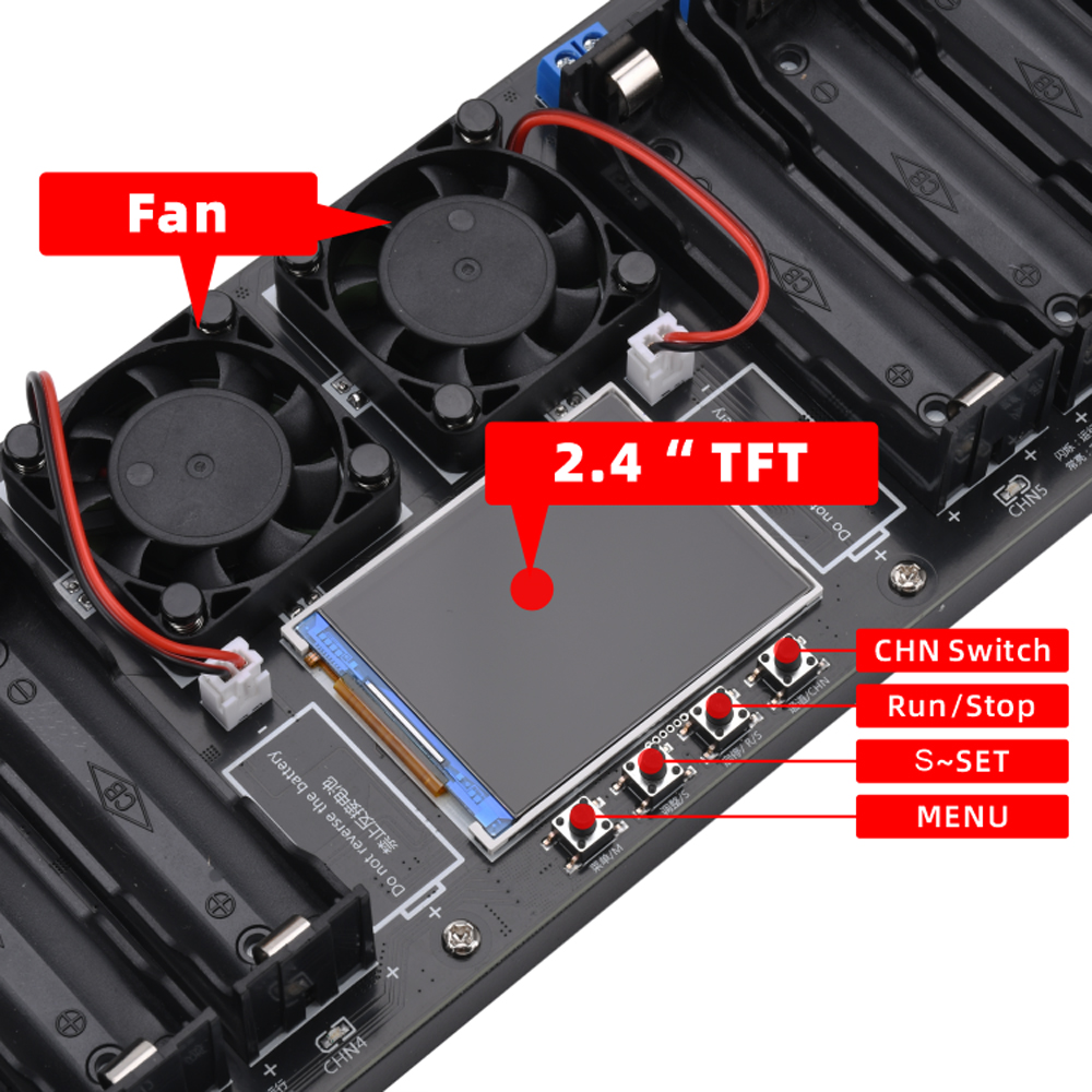Probador de resistencia interna de capacidad de batería de litio 18650 21700, pantalla a Color, módulo de detección de potencia Digital, cc 5V, 10A, automático