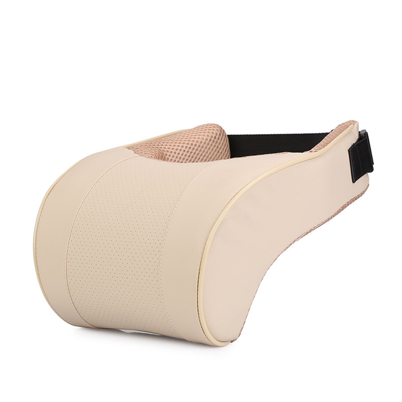 PU Leather Car Pillow Memory Foam Pillow Neck Rest Seat Headrest Cushion Pad Neck Guard Seat Cushion Headrest: Beige
