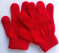 Winter Warm Children Gloves Solid Stretch 2-6T Kids Mittens Gloves Children For Girls Boys Fitness Kids Gloves White gloves: red