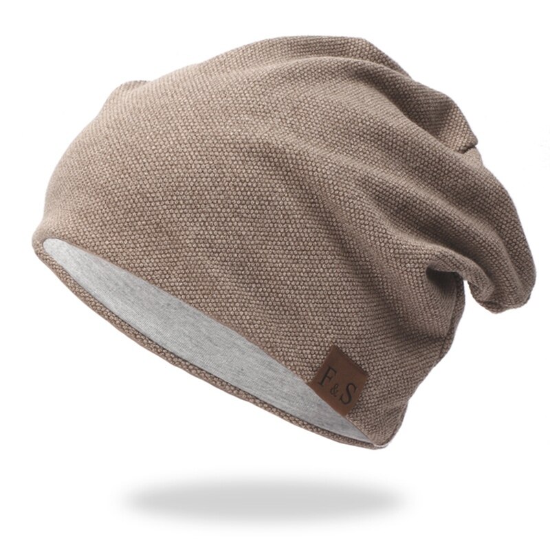 Gebreide Katoenen Mutsen Cap Lichtgewicht Thermische Anti-Koude Wind Hoed Outdoor Herfst Winter Joggle Sport Hoofddeksels: Khaki