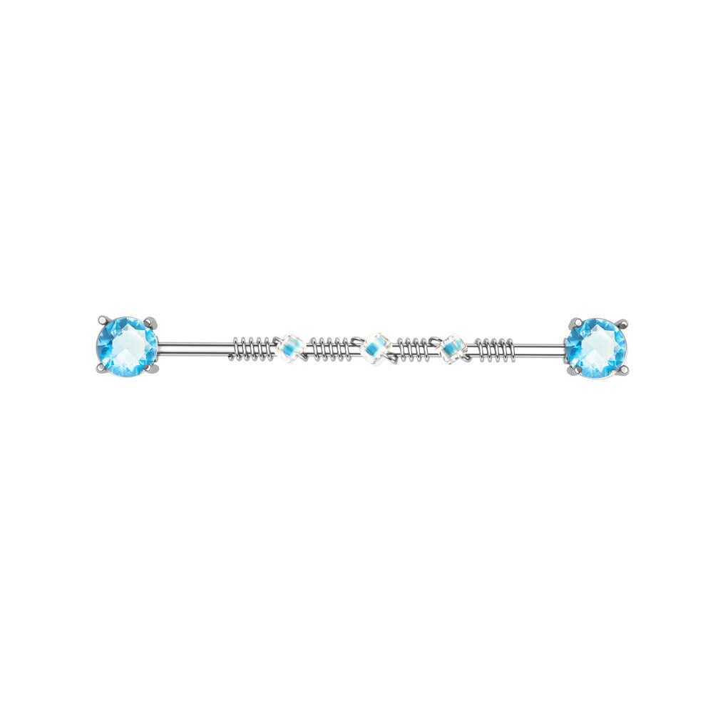Schmetterling Pfeil Industrielle Hantel für Frauen Männer Stahl CZ Knorpel Wendel Ohrringe Zucht Karosserie durchbohren Schmuck Oreja 14G x 38mm 1PC: 2397-SR