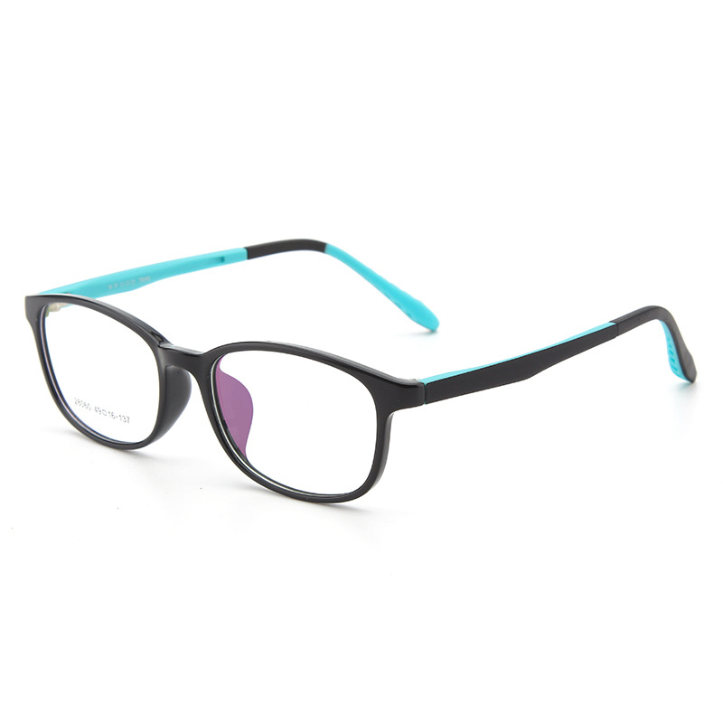 Anti blåt lys blokerende børn briller børn optisk ramme dreng piger computer gennemsigtig reflekterende briller  uv400: Sortblå