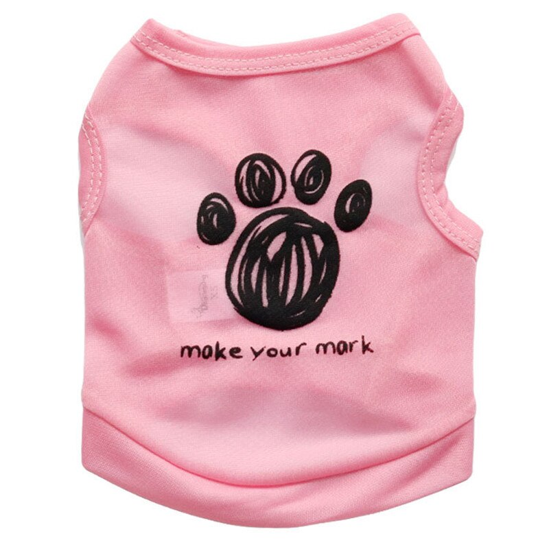 Lente/Zomer Hond Kleding Voor Kleine Honden Katten Gedrukt Puppy Pet Kat Vest Klassieke Hond T-shirt Shirts Chihuahua pug Kleding: Pink / S