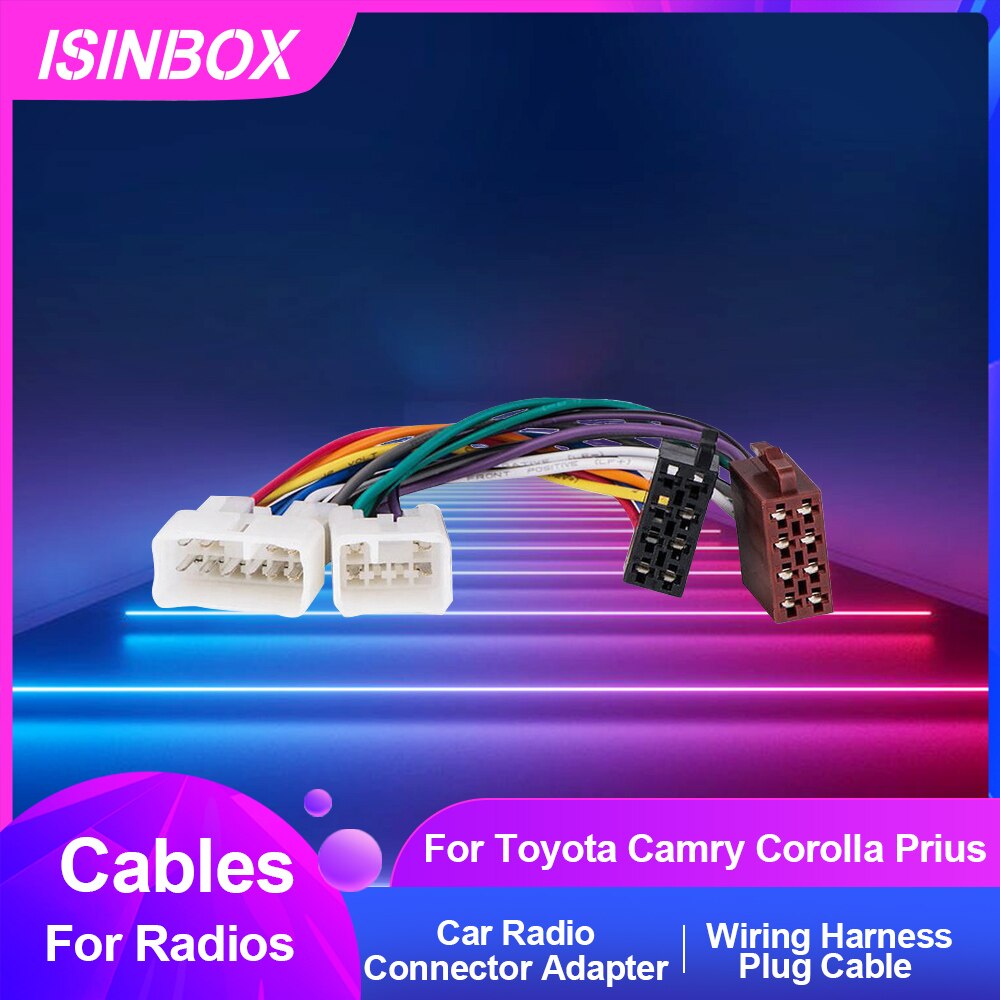 Car Radio Wiring Harness Plug Cable Auto Stereo ISO Adapter Wiring Connector For Toyota Camry Corolla Prius CD Radio Tail Line