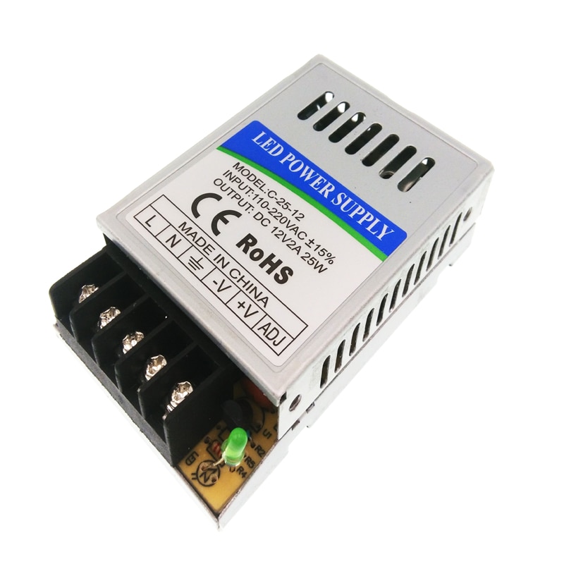 Mini LED Power Supply 12V 2A 25W LED Driver Power Adapter Switching 220V to 12V Lighting Transformers Non-Waterproof