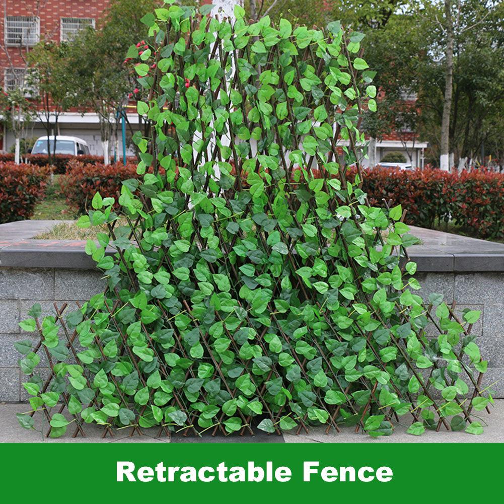 Artificial Wood Expanding Trellis Fence Retractable Fence Artificial Garden Plant Fence UV Protected Privacy Screen