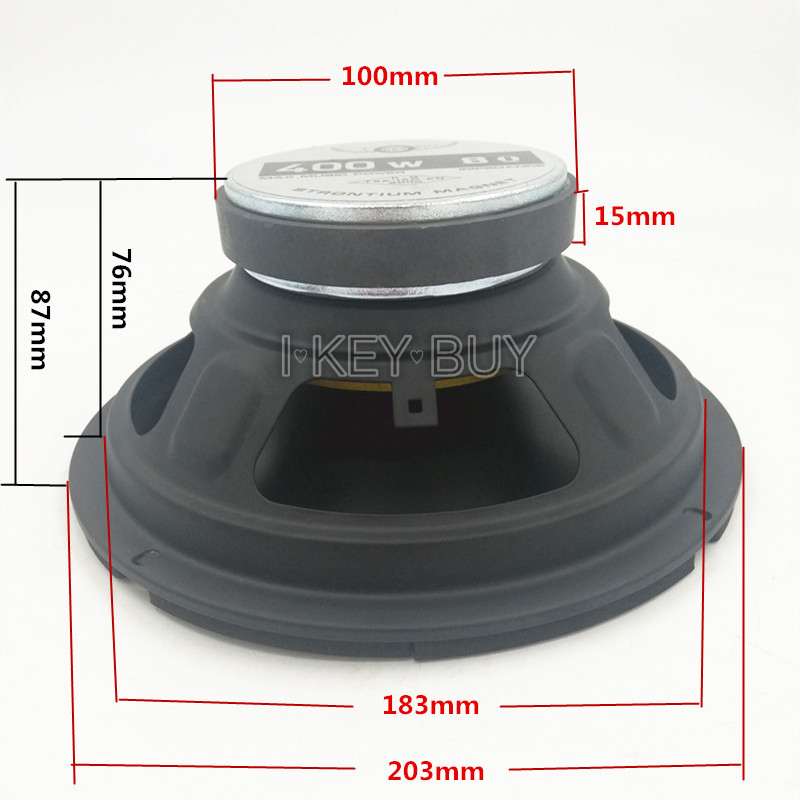 1 pc Midrange System Speaker 1pc 8 inch 8 Ohm 400 W Woofer HiFi End Theater Karaok Acoustic Audio Louder Subwoofer Passive Box