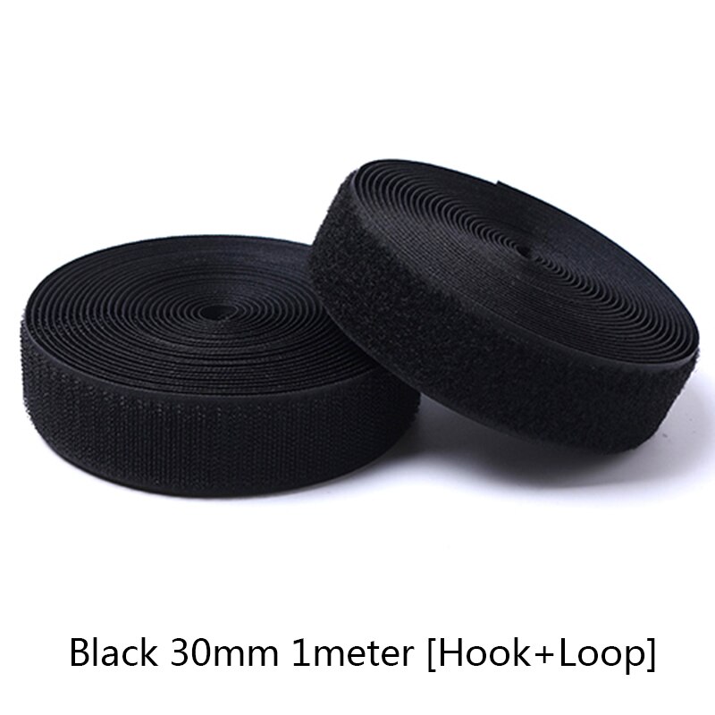 1M Strong Velcros Adhesive Hook Loop Fastener Tape Strip Nylon Sticker Velcro for Sewing DIY No Glue 16/20/25/30/38/50/100/150mm: black-30mm-1meter