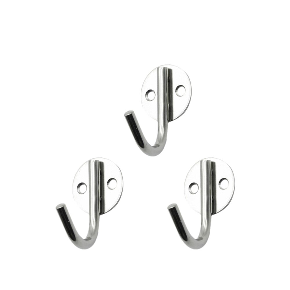 3Pcs Rvs Bevestiging Muur Haken Ronde Pothook Badkamer Handdoek Haak (Zilver): Default Title