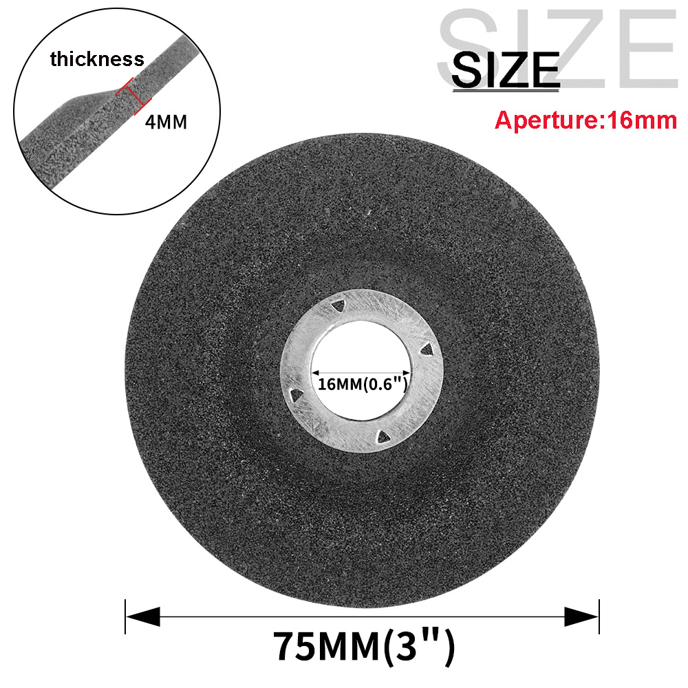 Muela de 50/75mm, disco de corte para amoladora angular de 2 "y 3", rueda de pulido de Metal, accesorios para amoladora angular, apertura abrasiva de 10/16mm: 6*6*20mm / Naranja