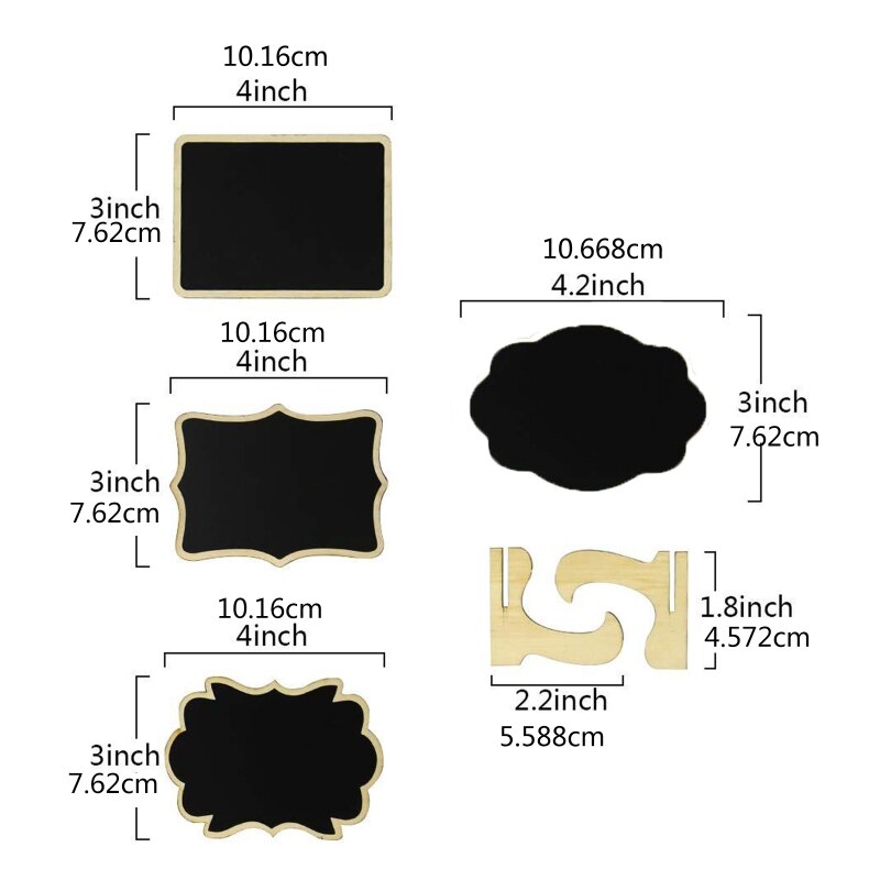 20 Pack Wooden White Framed Chalkboard Labels with Easel Stand Mini Chalkboard XX9A