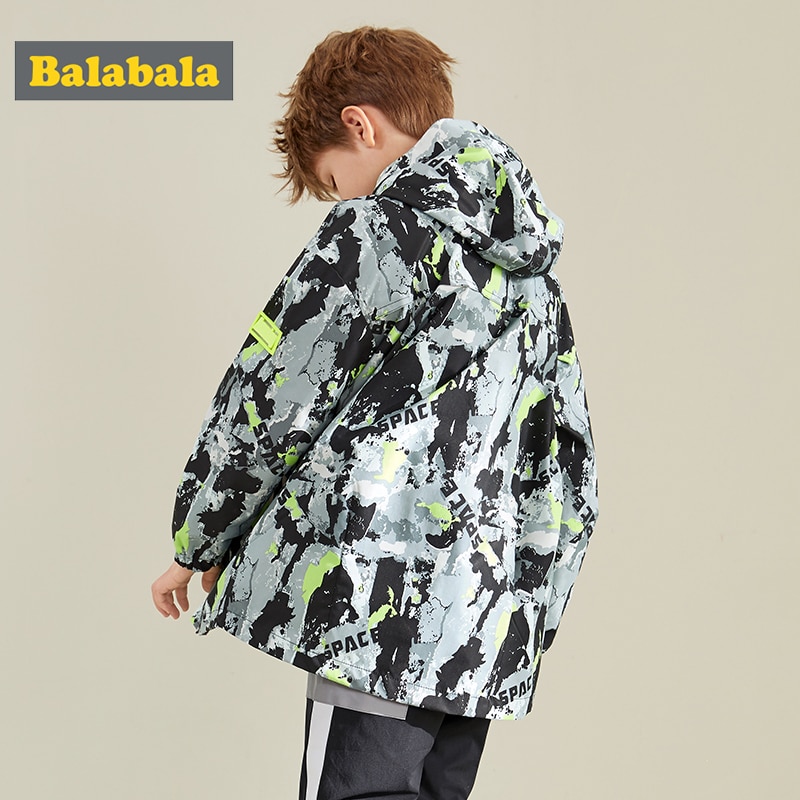 Balabala, chaqueta para niños, top , nueva, informal, suelta, de manga larga, con capucha, Camuflaje, chaqueta de con personalidad