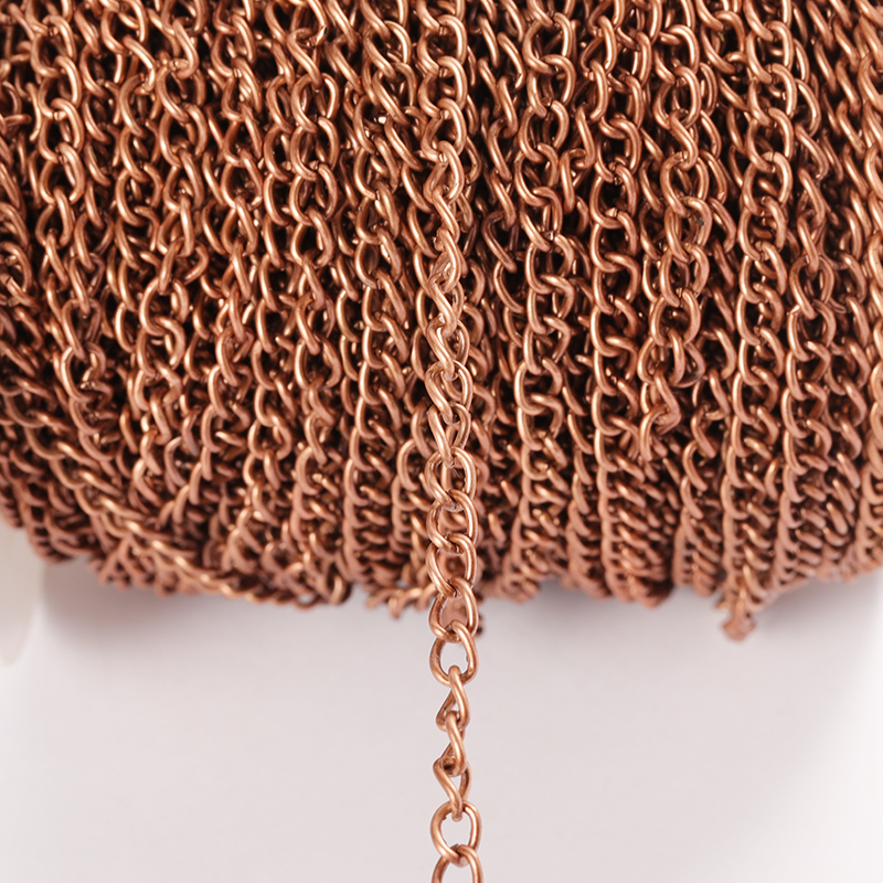 Cadena plana en forma de O de 2 metros, cadena de Metal fina extendida de 2,5/3,5/4,5mm, collar DIY, cadena para el cuerpo, accesorios de cadena para hacer joyas: M / YELLOW