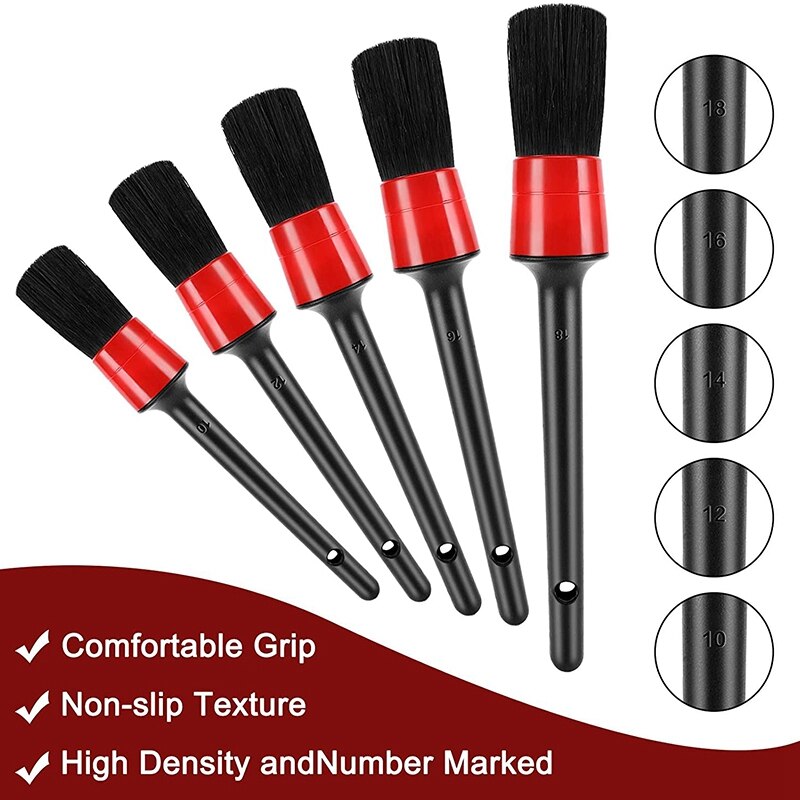 New10Pcs Auto Car Detailing Brush Set Car Interior Cleaning Kit Includes 5 Detail Brush,3 Wire Brush, 2 Air Vent Brush