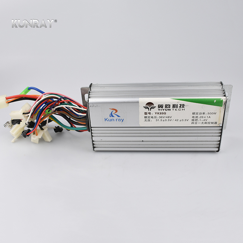 YK89S 36V/48V 500W 26A Brushless DC Motor Controller Electric Bike Scooter E-Car Tricycle Part 120 Degree With Hall Reverse