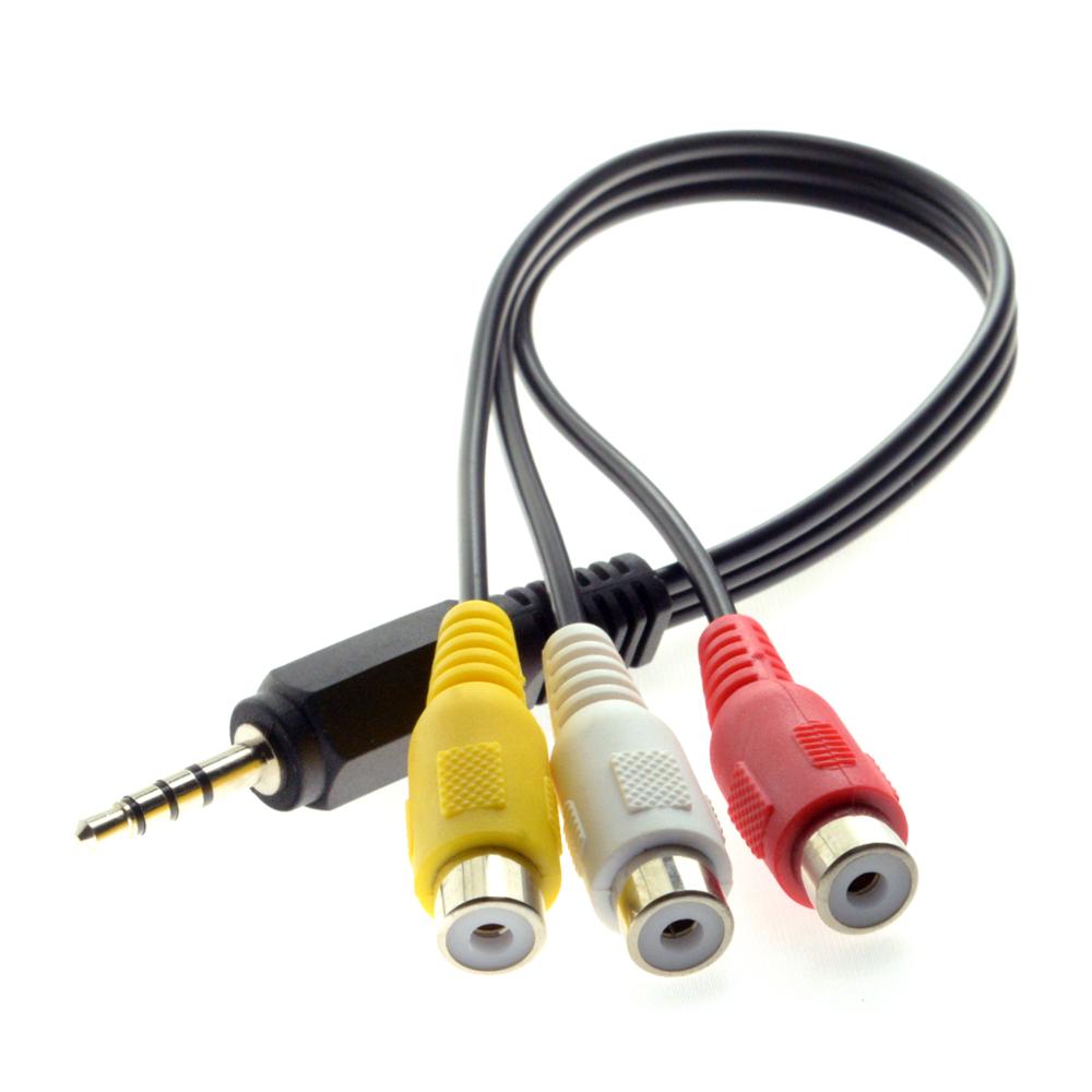 3 Adaptateurs Audio/vidéo F Vers 3xM - Câble De Prolongation Réutilisable, Connecteurs Tripolaires
