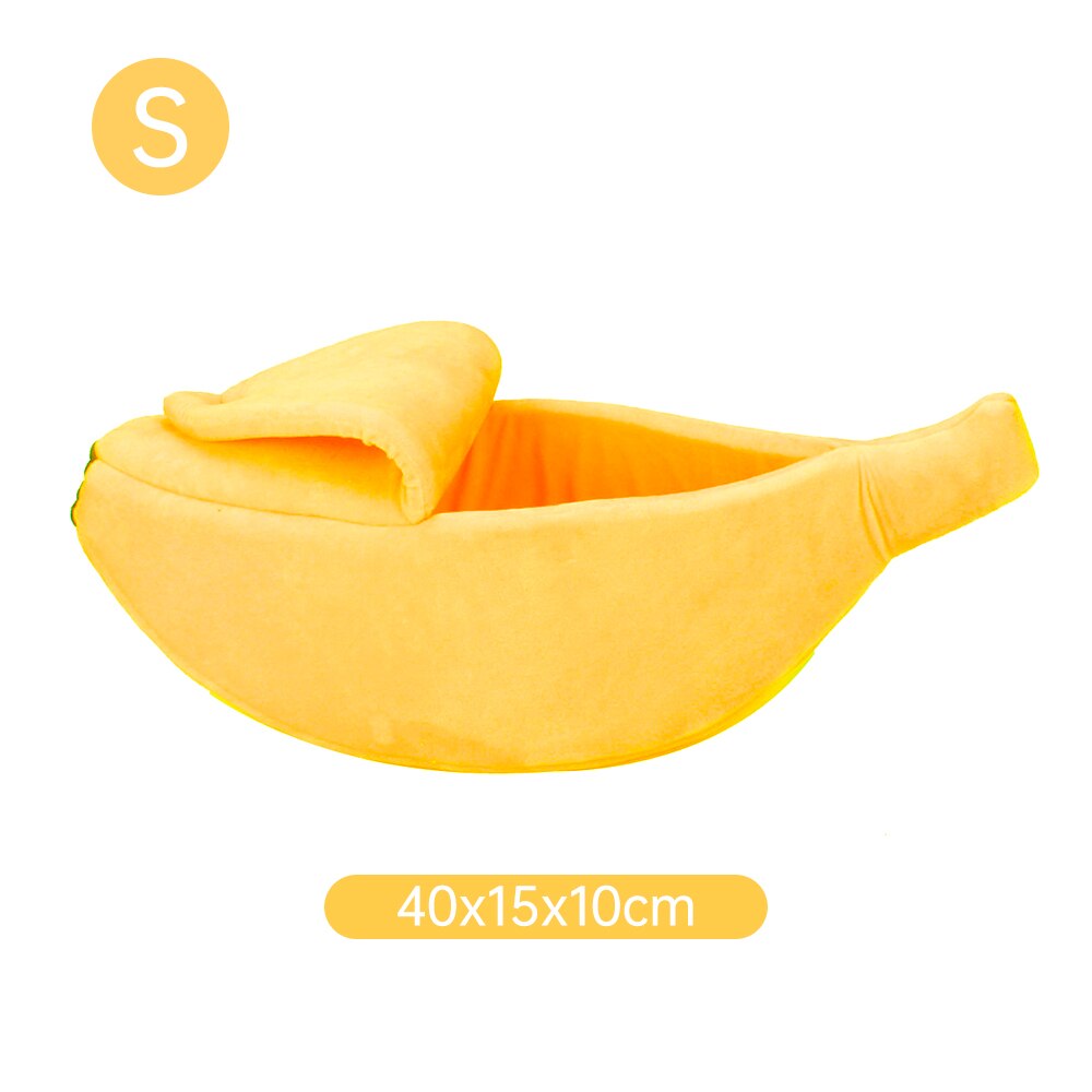 Bananform kjæledyrseng varm koselig valpepute kattehus myk hundegård vaskbar sofakurv søte bærbare kjæledyr liggeunderlag: Gul / 90 x 30 x 20cm