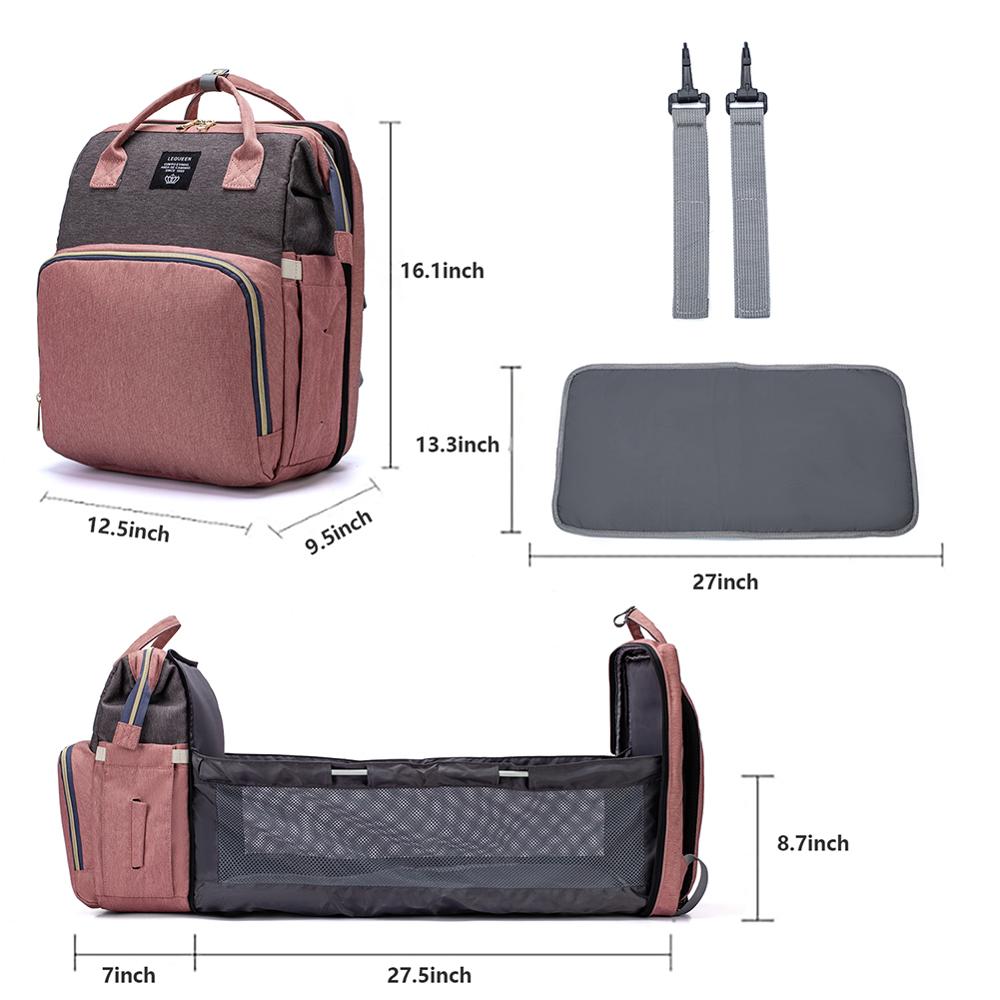 Baby Luiertas Rugzak Bed Wieg Baby Slaapzak Voor Reizen Bed Luier Pad Wandelwagen Organizer In Voorraad: B pink