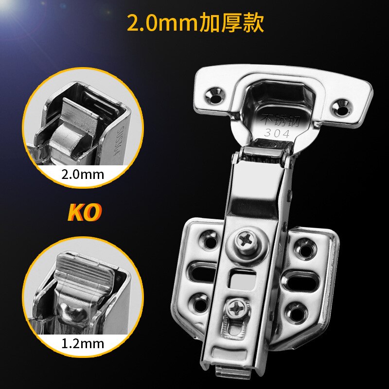 Thick Widened Hinge Zinc Alloy Cabinet Door Damping Buffer Stainless Steel Hydraulic Hinge