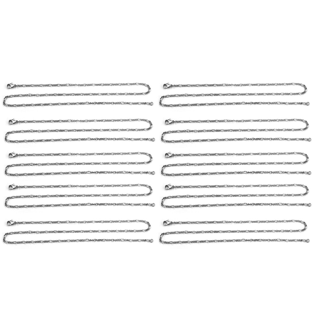 Cadenas de latón para manualidades, accesorios para fabricación de joyas, collares, suministros a granel, cadenas de Eslabón cubano, cierres de Metal de 55cm,: Fancy Chain-White K