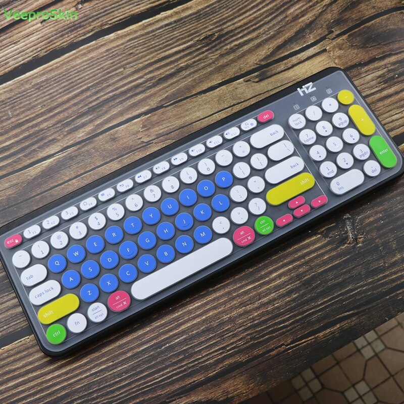 Pour Logitech K780 multi-dispositif sans fil clavier Silicone ordinateur portable clavier couverture peau protecteur: candyblue