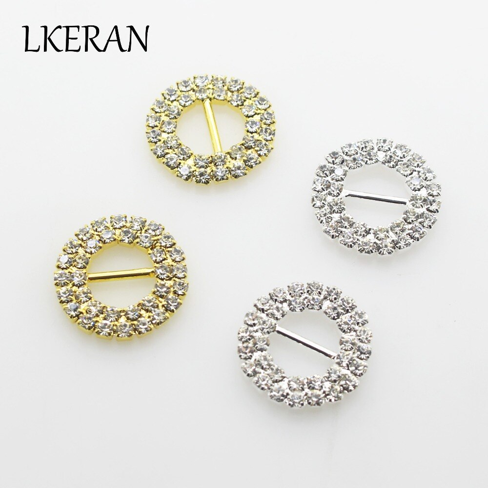 Boucles rondes en strass avec glissière en cristal, 10 pièces 20mm, Mini-rangée de strass (Pole10mm), bricolage manuel, accessoires de ruban de cheveux