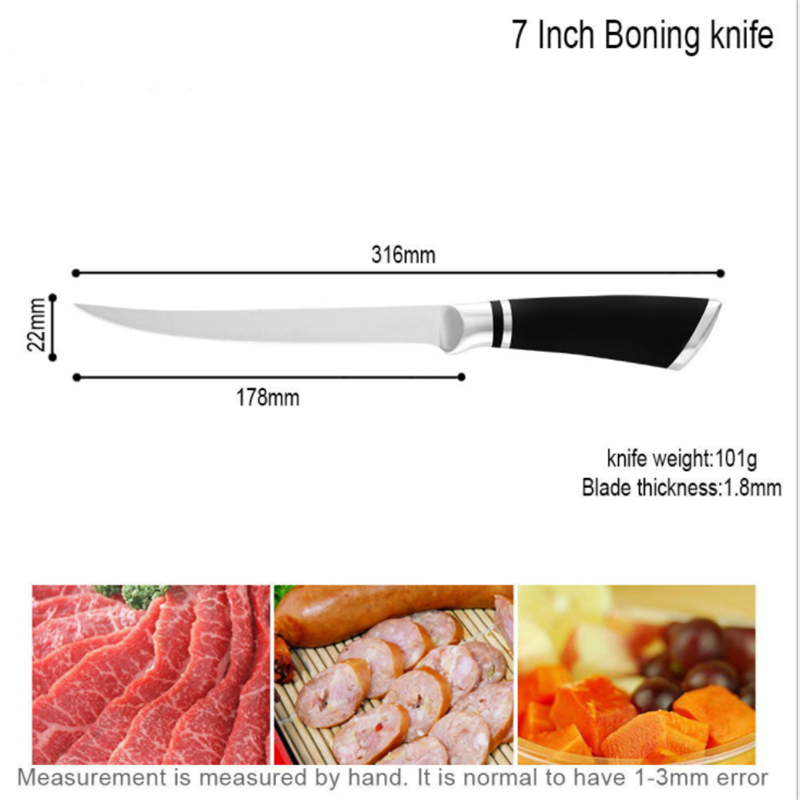 Cuchillo de cocina de acero inoxidable de 6/7/8 pulgadas, utensilio de para cocinar hueso de Chef, pescado, fruta y verdura