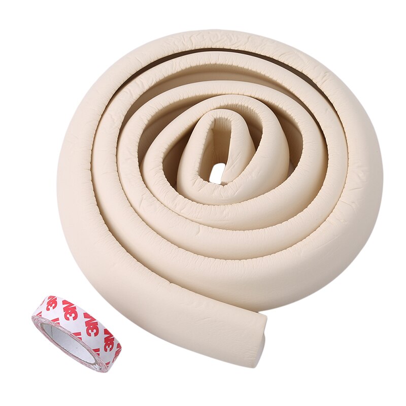 Productos de seguridad para niños, Protector de muebles de borde de mesa de vidrio, barra de choque de Horror, Protector de choque de espuma de esquina, Protector de colisión de 200cm: beige white