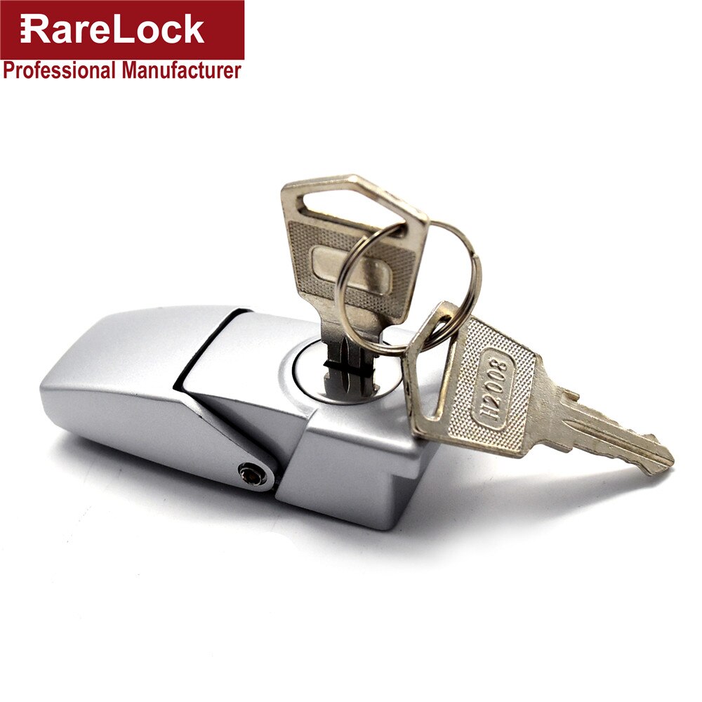 LHX BJA57-2 Silver Hasp Lock 32mm*76mm Spring 2 keys Dustproof Sliding Door Simple Convenience Window Cabinet Locks Cerradura