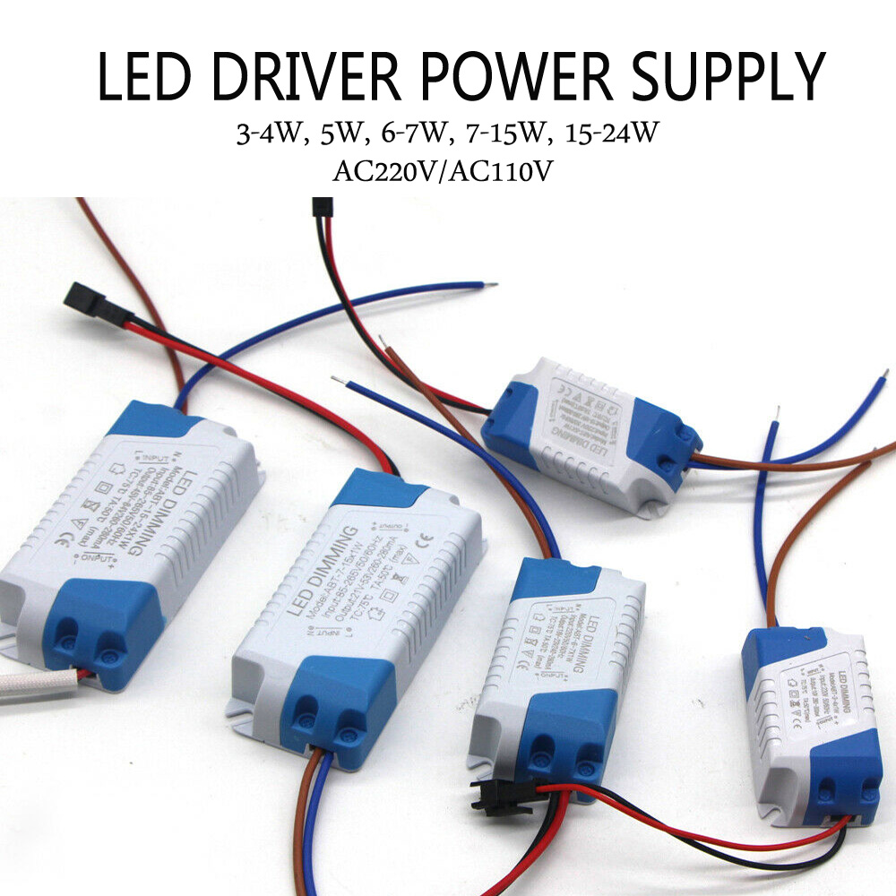 Dimbare 3W 5W 6-7W 7-15W 15-24W Power supply Led Driver Adapter Transformator 300mA Voor Led Downlight AC85-265V