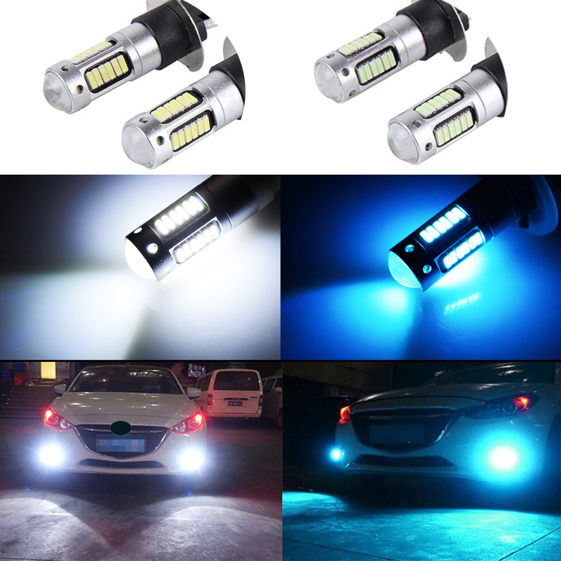 2x880 H27 bombilla Led 30 4014smd luces antiniebla de coche lámpara de conducción diurna bombillas de automóviles bombillas de coche superbrillantes blanco azul H27W2