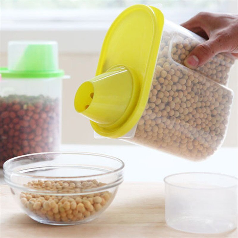 Dried Food Cereal Flour Pasta Food Storage Dispenser Rice Container Sealed Box L4MB