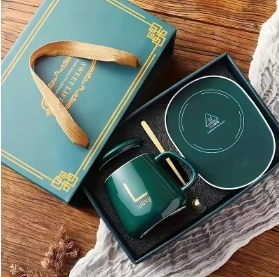 # Juego de tazas cálidas de 55 grados, taza calefactora de cerámica con temperatura constante, perfecta para y uso diario: Marrón oliva