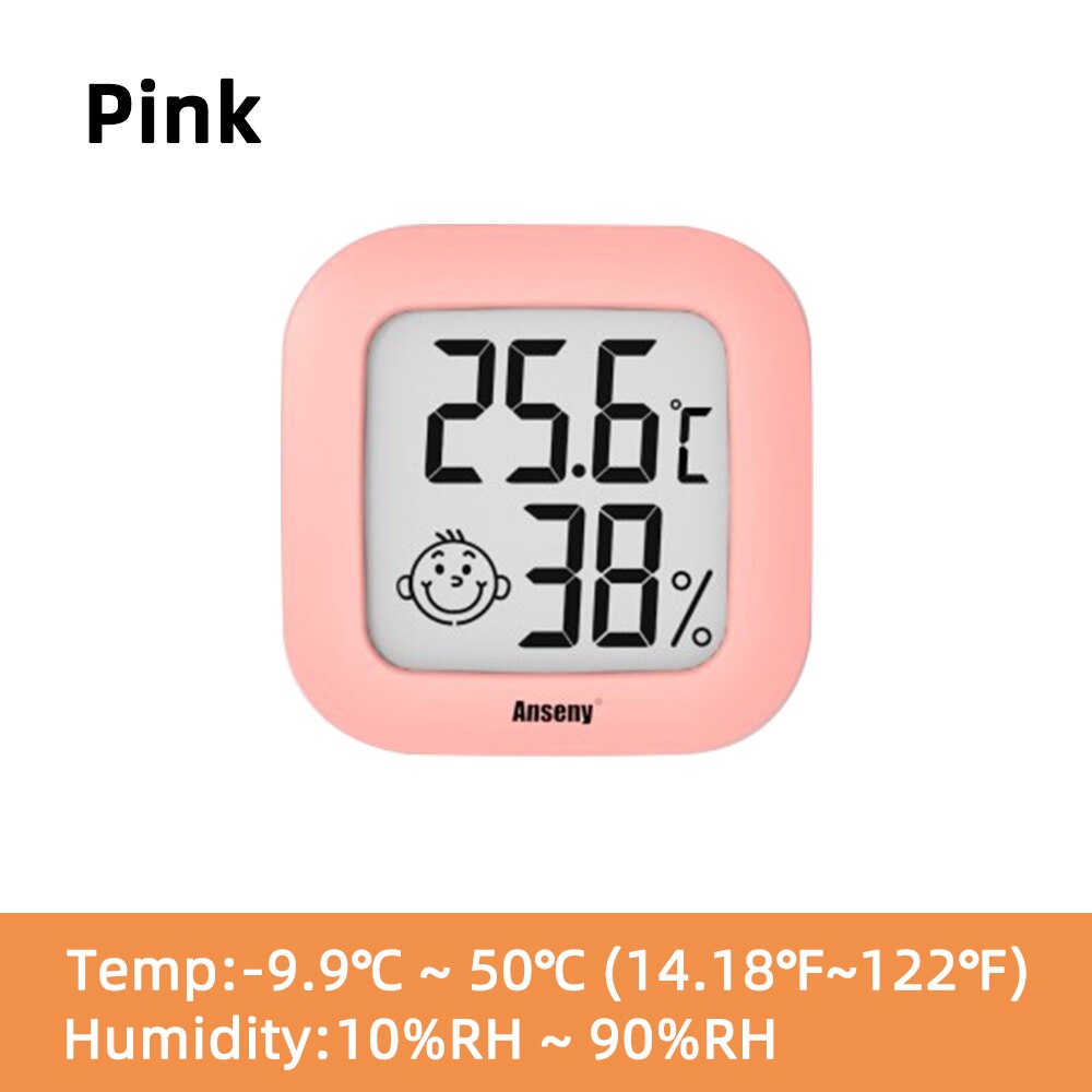 Mini LCD Digital Thermometer Hygrometer Indoor Room Electronic Temperature Humidity Meter Sensor Gauge Weather Station for Home: pink
