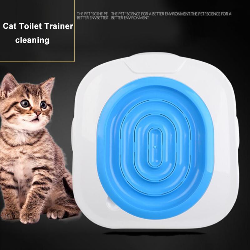 Plastic Kitten Toilet Training Kit Pet Cat Litter Box Puppy Cat Litter