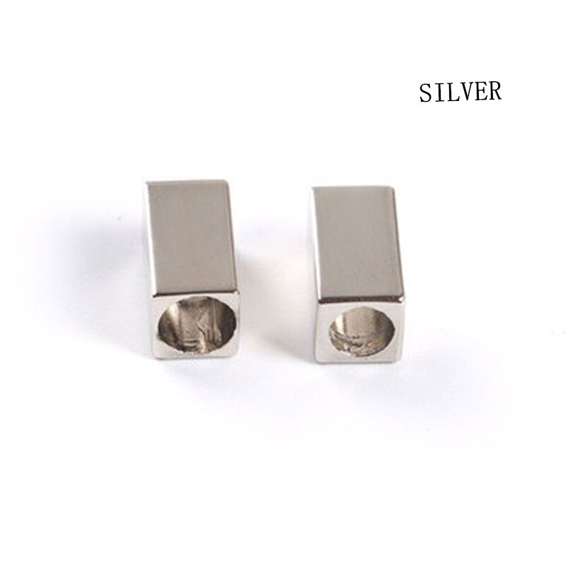 Stopper Cord Ends Lock Rectangle Alloy Metal buckle for Bag Shoes Sportswear Garment Lanyard Accessories 50pcs: Silver