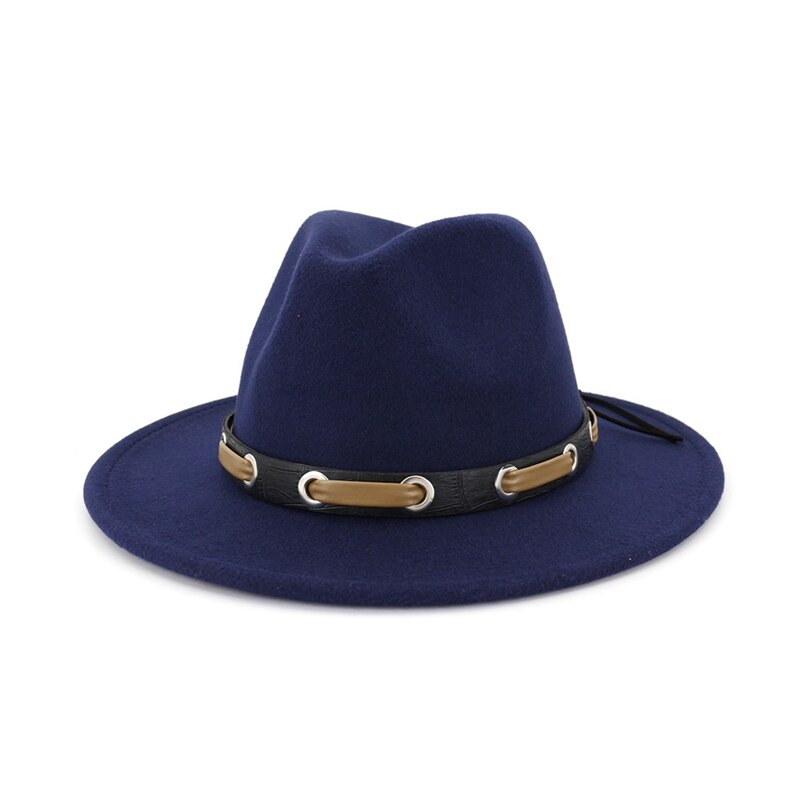 Belt Autumn Winter Adjustable Women Red Felt Hat Casual Tide Solid Color Simple Korean Version Adult Cap Jazz Hat: 12