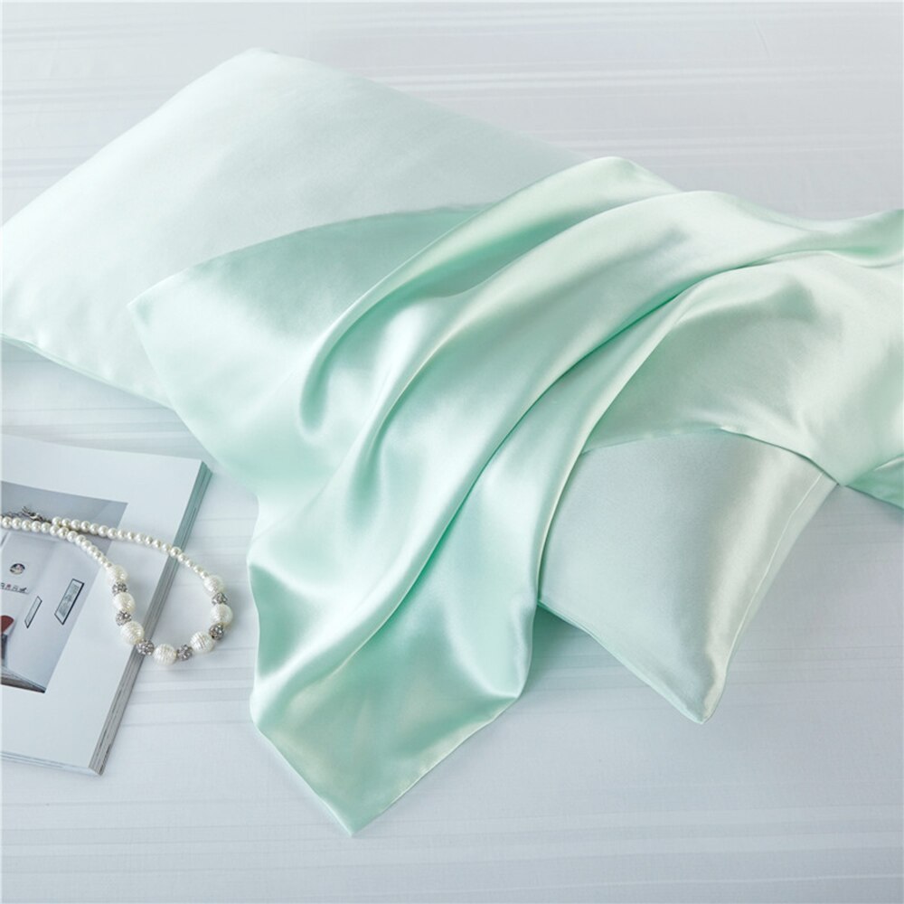 16 Mm Double face housse de coussin en soie 100 soie Pure taie d'oreiller 100 soie housse de coussin en soie housse de coussin en soie: light green